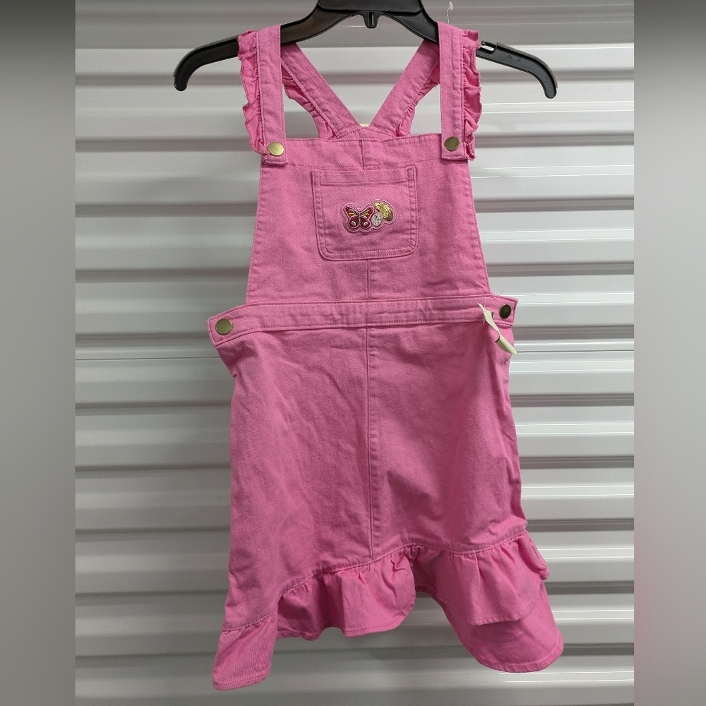 365kids Adorable Pink Kids Overall Dress Size 10